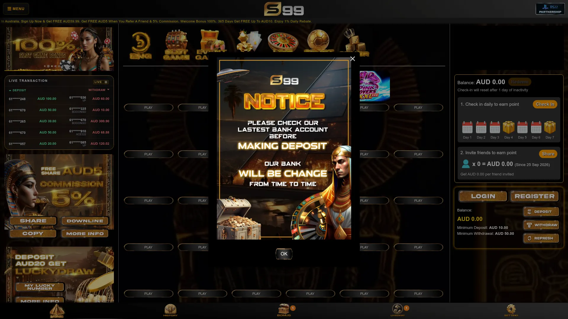 S99 Casino desktop platform for Australian players